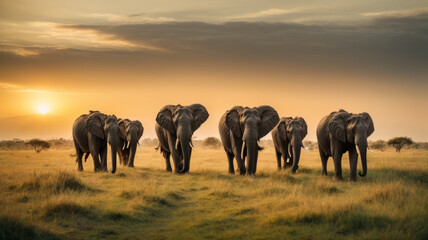 Fototapeta premium herd of elephants
