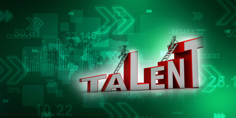 3d illustration Business talent concept