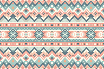 pastel color vintage ethnic oriental ikat seamless traditional pattern. design for background, carpet, wallpaper backdrop, clothing, wrapping, fabric. vector.