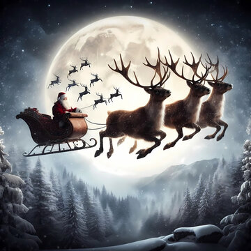santa claus on sleigh