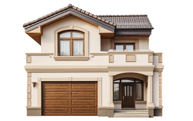 Obraz premium Modern contemporary house isolated on transparent background, png. family house