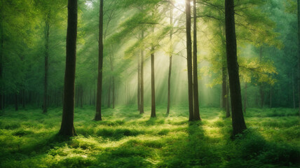 Obraz premium morning in the forest