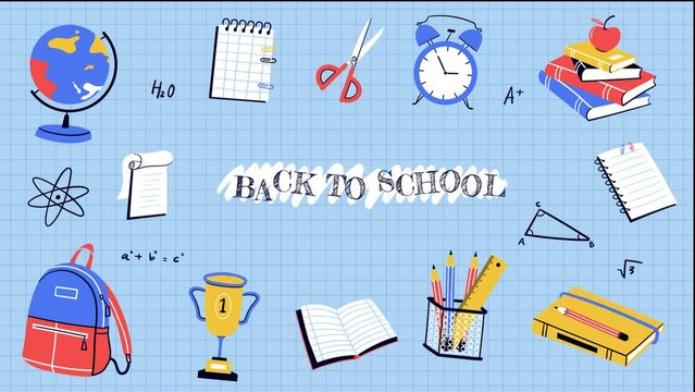 Back to School background animation 4k
