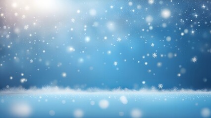 Fototapeta premium christmas particles and sprinkles for a holiday celebration like christmas or new year. shiny blue and white lights. wallpaper background for ads or gifts wrap and web design