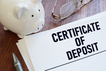 Certificate of deposit CD is shown using the text