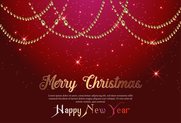 Realistic holiday are happy new year traditional festival Christmas traditional decorative pretty background