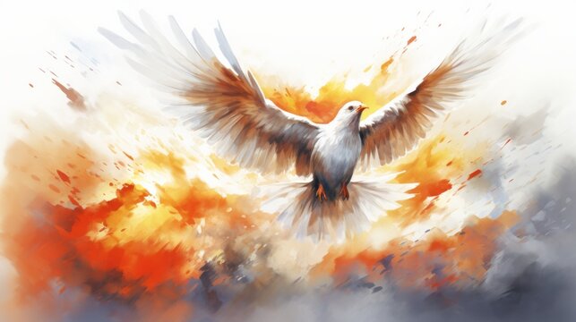 Pentecost Festival Commemorate the Lord May 19 Watercolor style Generative AI