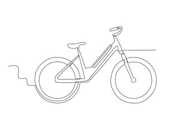 An electric bicycle transport. Electric bike one-line drawing