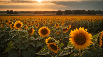 Obraz premium field of sunflowers