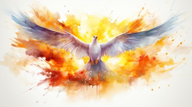 Pentecost Festival Commemorate the Lord May 19 Watercolor style Generative AI