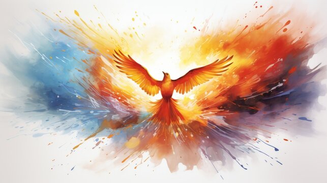 Pentecost Festival Commemorate the Lord May 19 Watercolor style Generative AI