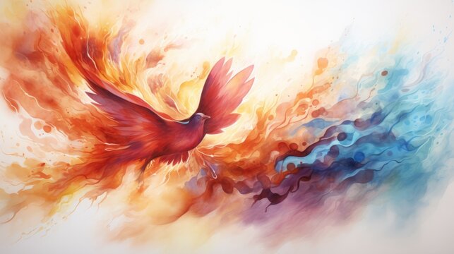 Pentecost Festival Commemorate the Lord May 19 Watercolor style Generative AI