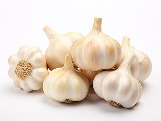 Garlic isolated on plain background. Garlic is widely used in cooking.