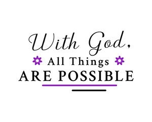 With God, All Things Are Possible – Christian wall art – Christian calligraphy poster