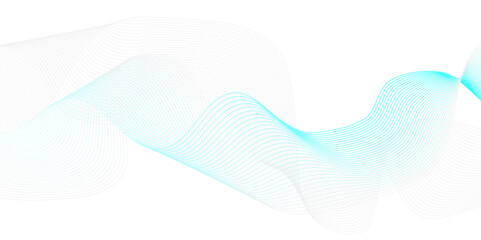 Modern seamless abstract blue wave geometric Technology, data science frequency gradient lines on transparent background. Isolated on white background. blue and white wavy stripes background.