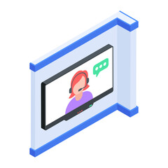 Webinar Streaming Isometric Icons