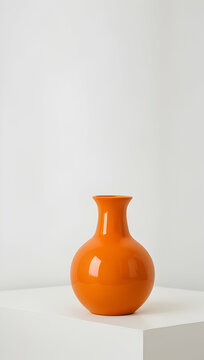 orange vase on a white background, con espacio para copiar texto