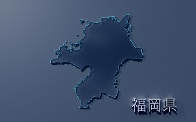 日本の福岡県の地図