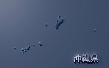 日本の沖縄県の地図