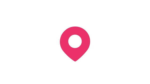 Map pin icon For setting travel goals Navigating to your destination. 2D Animation.