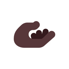 Palm Up Hand: Dark Skin Tone