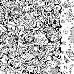 Baby vector doodles funny border illustration