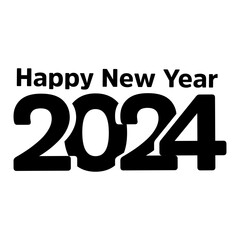 Happy New Year. Lettering text for Happy New Year 2024