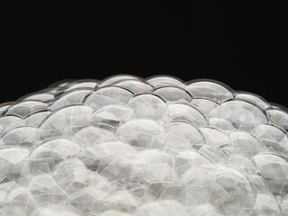 Close-up of the bubbles generated by the bath salts.