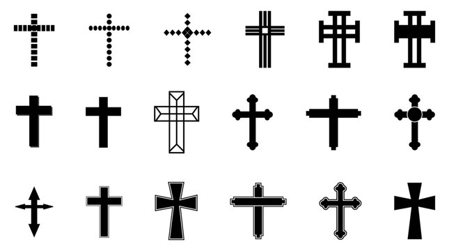 Religion Christian cross icon vector symbol isolated illustration white background