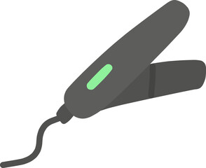 シンプルにデフォルメしたヘアアイロンの手描きイラスト