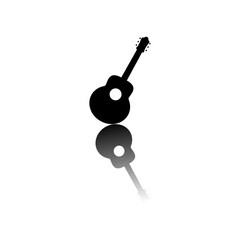 Acoustic guitar icon with shadow