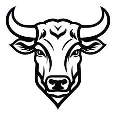Bull Flat Icon Isolated On White Background