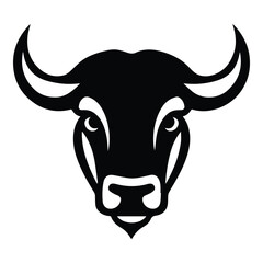 Bull Flat Icon Isolated On White Background