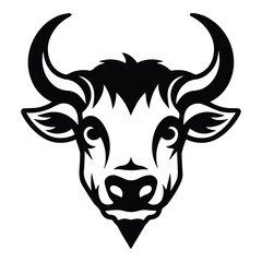 Bull Flat Icon Isolated On White Background