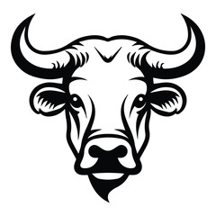 Bull Flat Icon Isolated On White Background