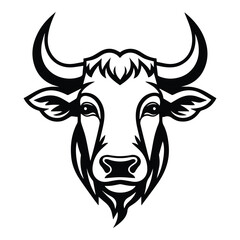 Bull Flat Icon Isolated On White Background