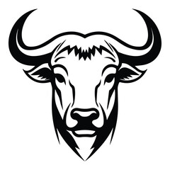 Bull Flat Icon Isolated On White Background