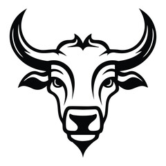 Bull Flat Icon Isolated On White Background