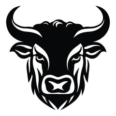 Bull Flat Icon Isolated On White Background