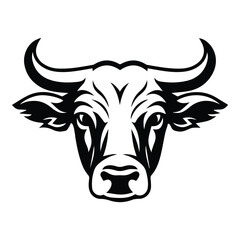 Bull Flat Icon Isolated On White Background