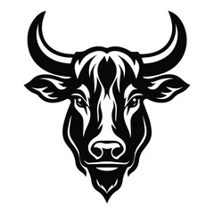 Bull Flat Icon Isolated On White Background