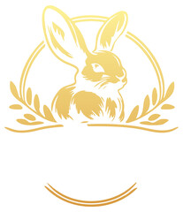 Easter bunny logo template. Cute rabbit  illustration.
