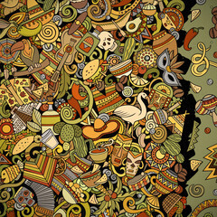 Latin America cartoon vector frame