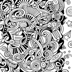 Music vector doodles illustration. Musical frame design