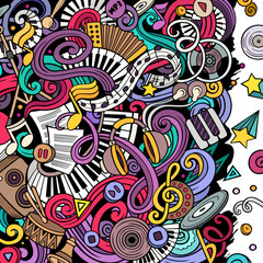 Obraz na płótnie Canvas Music vector doodles illustration. Musical frame design