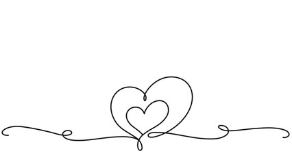 love heart couple vector illustration line art continuous. valentine decoration background