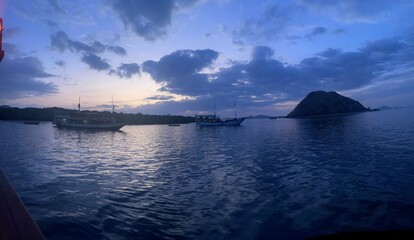 sunset over the sea komodo national park indonesia