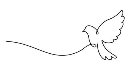 line art of dove in a continuous line.