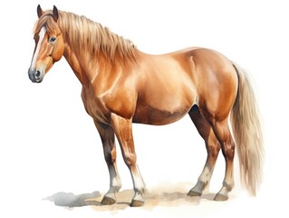 Majestic Gelderland Horse Watercolor Illustration