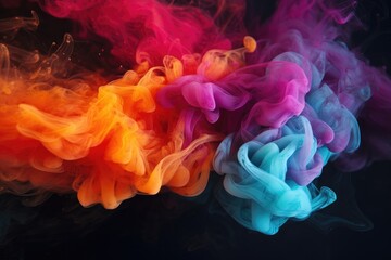 Green, blue, orange, magenta smoke. Color smoke. Water splash. Cosmic stardust.